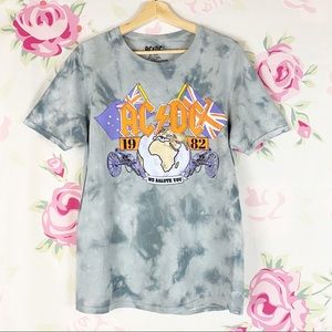 NEW AC/DC Tie Dye We Salute You Graphic Band Shirt